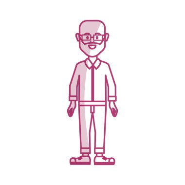 gömlek ve pantolon rahat bez, vektör çizim adamla siluet