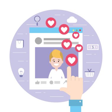 adam web sitesi sosyal medya bilgi vektör çizim