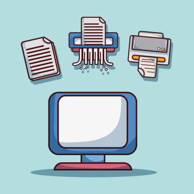 Office öğeleri için şirket bilgi strateji vektör çizim