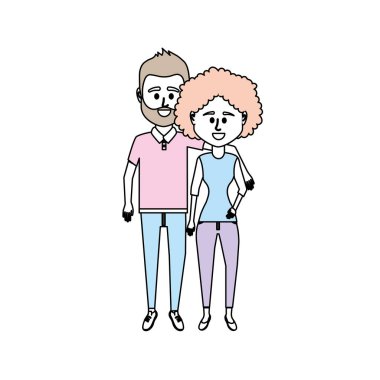 Çift clouthes tasarım vektör çizim simgesi ile birlikte