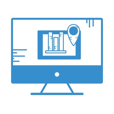 siluet bilgisayar şirket belge ve istatistik diyagramı vektör çizim ile,