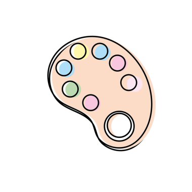 resim paleti nesne tasarlamak yaratıcı vektör çizim