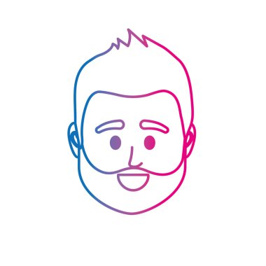 satır avatar adam başına sosyal Kullanıcı vektör çizim