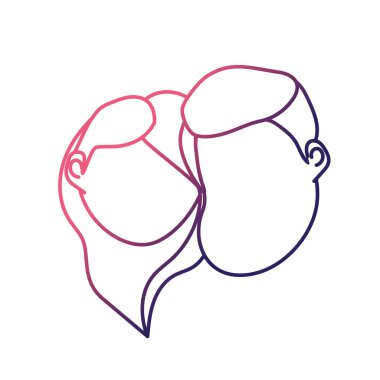satır avatar çift yüz saç modeli tasarım vektör çizim ile