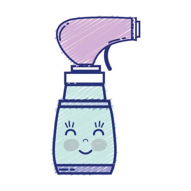 Kawaii şirin mutlu sprey şişe vektör çizim