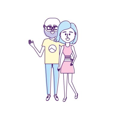 Çift clouthes tasarım vektör çizim simgesi ile birlikte