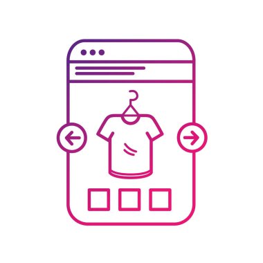 satır smartphone Web sitesi giyim online vektör çizim alışveriş