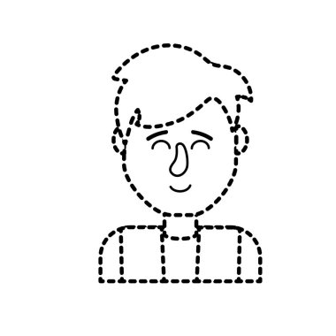 saç tasarım ve gömlek vektör çizim ile noktalı şekil şirin adam