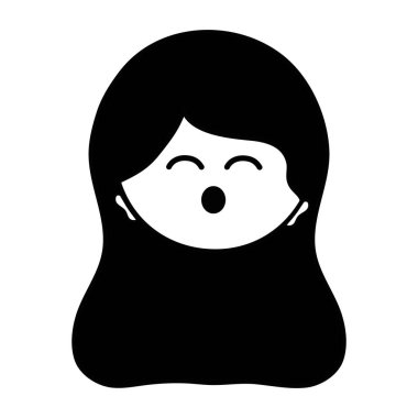 kadın yüz ifadesi ve saç modeli vektör çizim ile