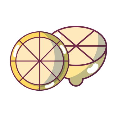 lezzetli dilim limon meyve vitamin ve protein vektör çizim ile