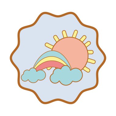 sembol güzellik rainbow bulut ve güneş, vektör çizim tasarım ile