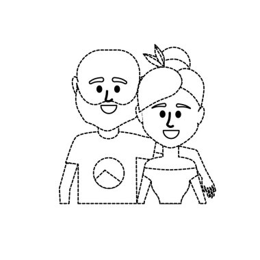 noktalı şekli çift ile birlikte rahat kıyafetler vektör çizim tasarım