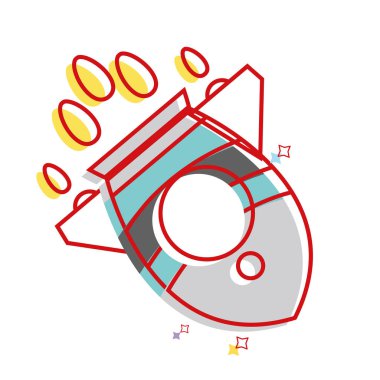 gökada vektör çizim keşfetmek için roket teknoloji nesne