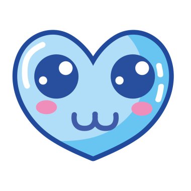 Kawaii şirin mutlu kalp tasarlamak vektör