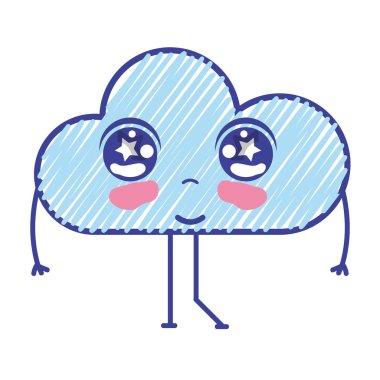 Kawaii güzel ihale bulut silah ile vektör illusration