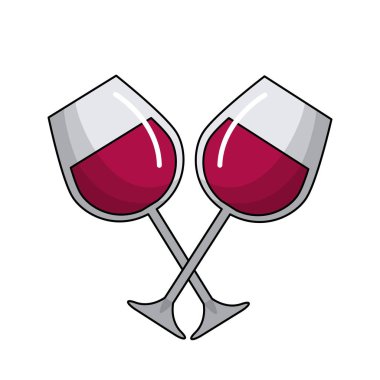 bardak şarap lezzetli içki içecek, vektör çizim