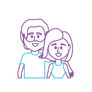 satır çift ile birlikte rahat kıyafetler illüstrasyon tasarım vektör