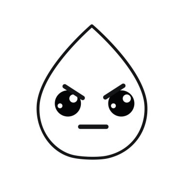 siluet kawaii güzel kızgın damla su, vektör çizim tasarım