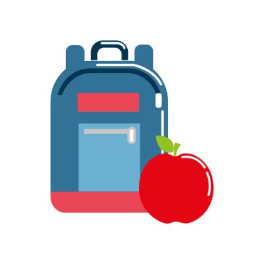 çanta çalışma elma meyve, vektör çizim aracıyla