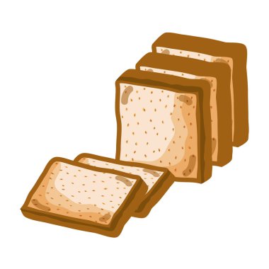 lezzetli ve taze doğranmış ekmek, vektör çizim tasarım