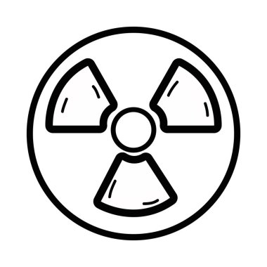 hattı için tehlikeli radyasyon sembolü ve ekoloji kirlenme vektör çizim