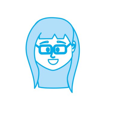 siluet avatar kadın başına sosyal Kullanıcı vektör çizim