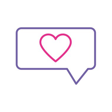 siluet sohbet kabarcık kalp mesajı not vektör çizim ile