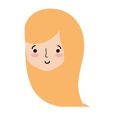 sevimli kadın baş saç modeli tasarımı ile illüstrasyon vektör