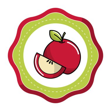 Etiket kırmızı meyve simge stok, vektör illstration tasarım görüntü