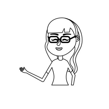 satır kadın saç tasarım ve zarif bluz vektör çizim ile