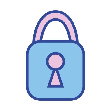 Güvenlik ve koruma işareti vektör çizim öğesine asma kilit