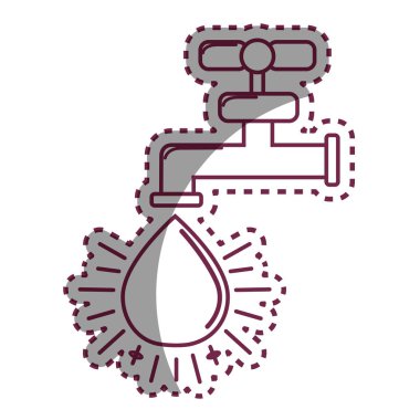 etiket musluk damla su kutsal kişilerin resmi, vektör çizim ile