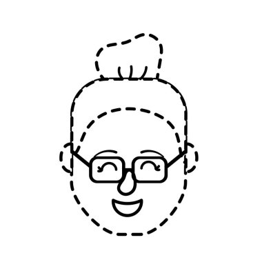 Şekil avatar kadın baş saç modeli tasarım vektör çizim ile noktalı