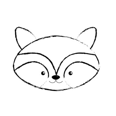 Şekil şirin rakun baş vahşi hayvan vektör çizim