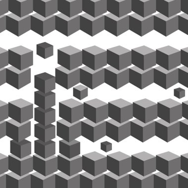 siyah ve beyaz küp geometrik arka plan, vektör çizim