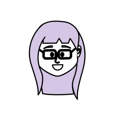 Avatar kadın başına sosyal Kullanıcı vektör çizim