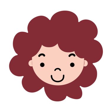 iyi bir çocuk yüz saç modeli tasarım vektör çizim ile