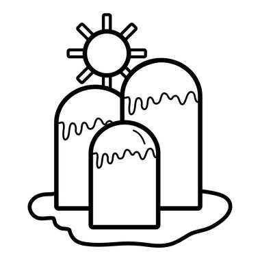 güneş hava vektör çizim ile hat karlı dağlar