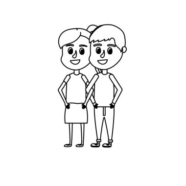 çizgi çocuk saç tasarım ve rahat kıyafetler ile birlikte illüstrasyon vektör