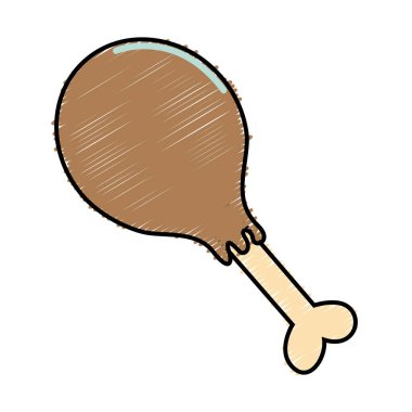 lezzetli tavuk uyluk yiyecek, vektör çizim tasarım