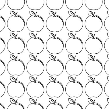 siluet lezzetli elma sağlıklı meyve arka plan, vektör çizim