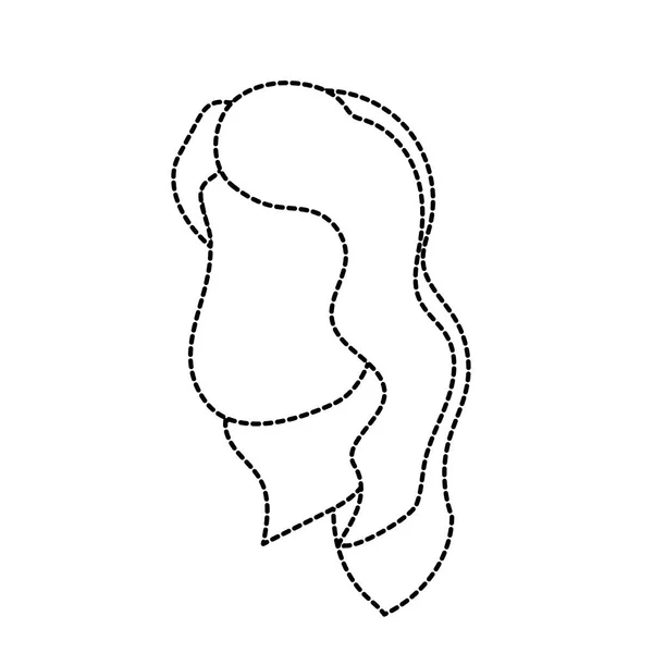 Forma Punteggiata Avatar Faccia Donna Con Acconciatura Disegno Vettoriale Illustrazione — Vettoriale Stock