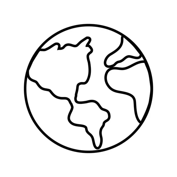 自然生態学ケア ベクトル図の線地球惑星 — ストックベクタ