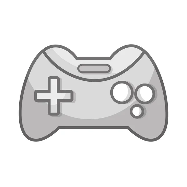 Grayscale Videogame Console Technology Object Play Vector Illustration — Stock Vector