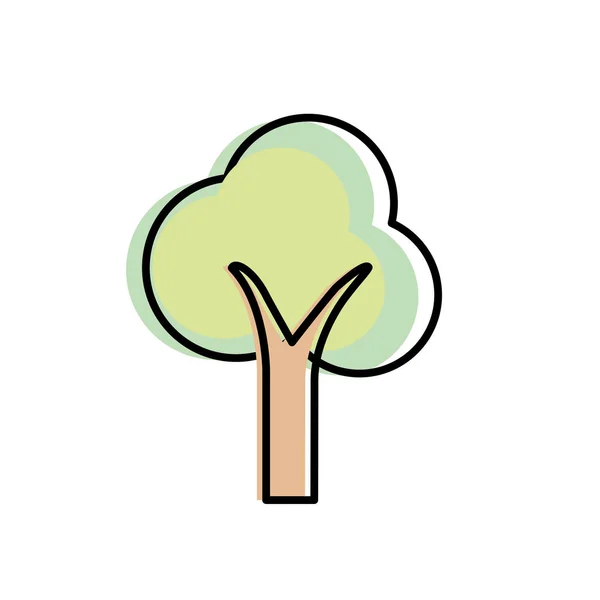 Belleza Ecológica Natural Árbol Icono Vector Ilustración — Vector de stock