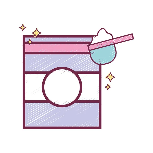 Detergente Agradable Caja Para Limpiar Ilustración Del Vector Ropa — Vector de stock