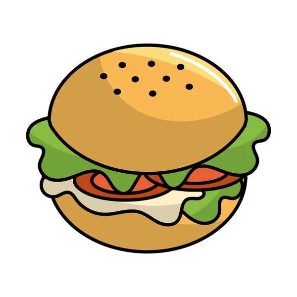 Farina Hamburger Fast Food Disegno Illustrazione Vettoriale — Vettoriale Stock