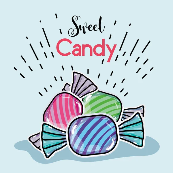 Finom Édes Candy Snack Desszert Vektoros Illusztráció — Stock Vector