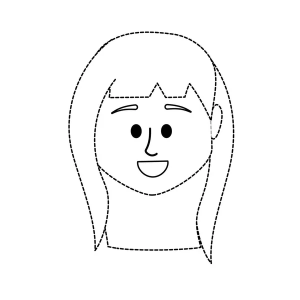 Forma Punteada Avatar Mujer Cabeza Usuario Social Vector Ilustración — Vector de stock