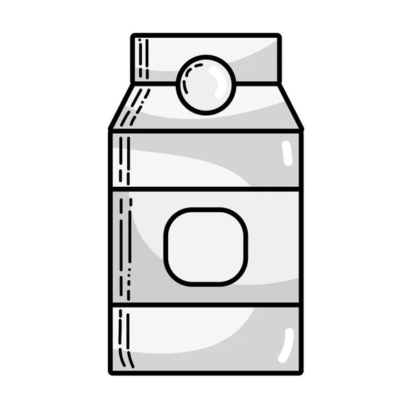 Graustufen Köstliche Milch Box Produkt Nährstoffvektor Illustration — Stockvektor